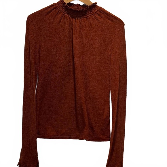 Madewell Elegant Rust Long Sleeve Rust Top - size S - Picture 1 of 6